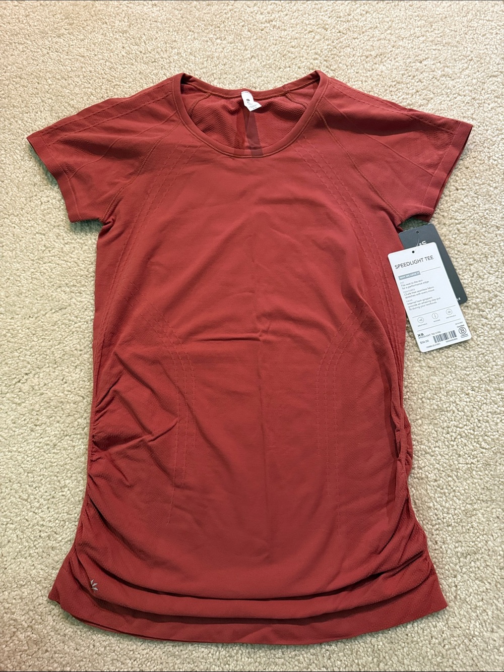 Athleta Speedlight Short Sleeve Tee - Rust Orange